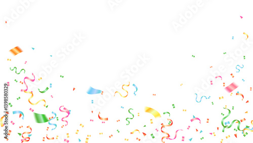Celebration background template with gradient foil confetti colorful shiny