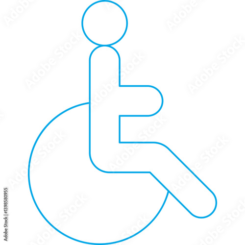 Disabled single vector illustration icon