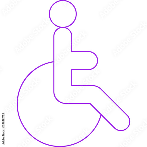 Disabled single vector illustration icon