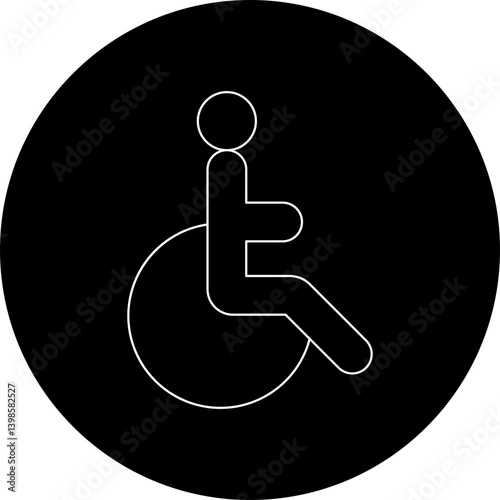 Disabled single vector illustration icon