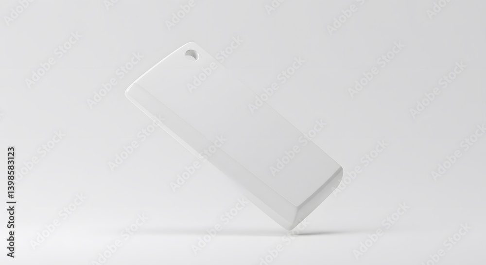 White Rectangular Object Mockup: Clean Minimalist Product Presentation on a White Background White Rectangular Object Mockup: Clean Minimalist Product Presentation on a White Background