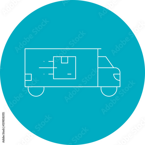 Delivery Truck single vector illustration icon