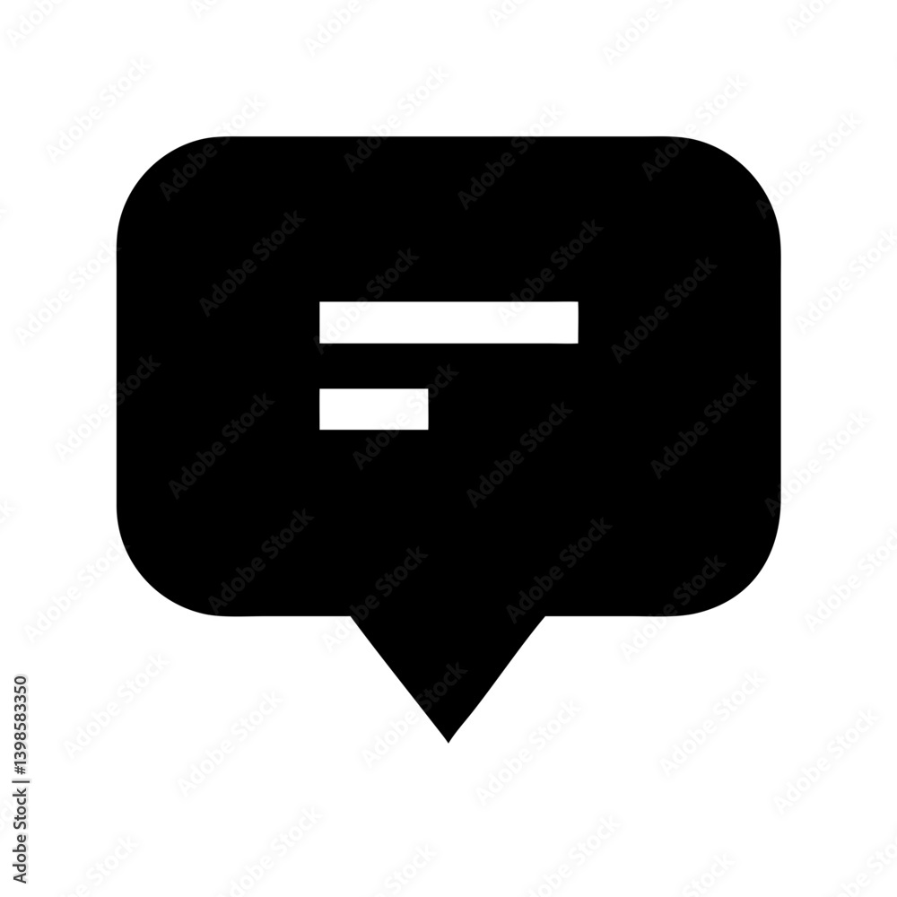 comment glyph caret down glyph vector flat icon comment glyph caret down glyph vector flat icon
