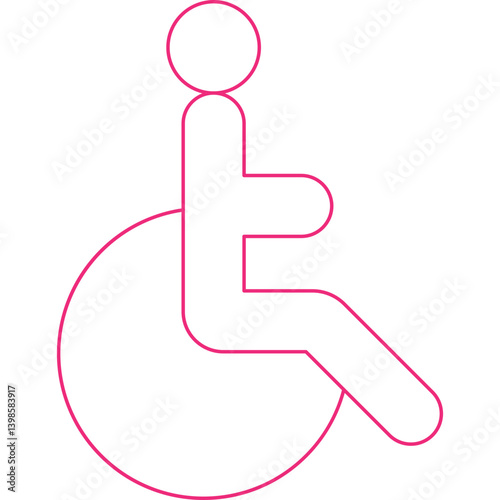 Disabled single vector illustration icon