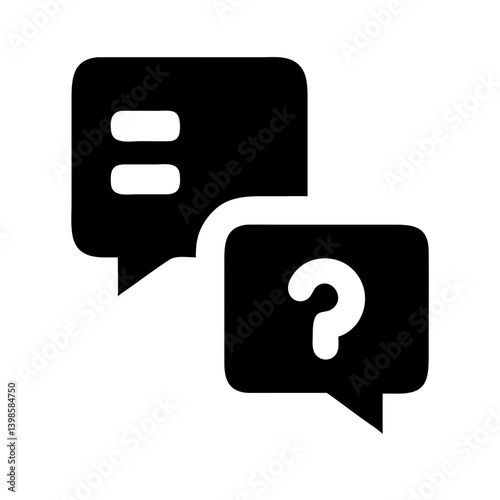 comments question glyph  vector flat icon