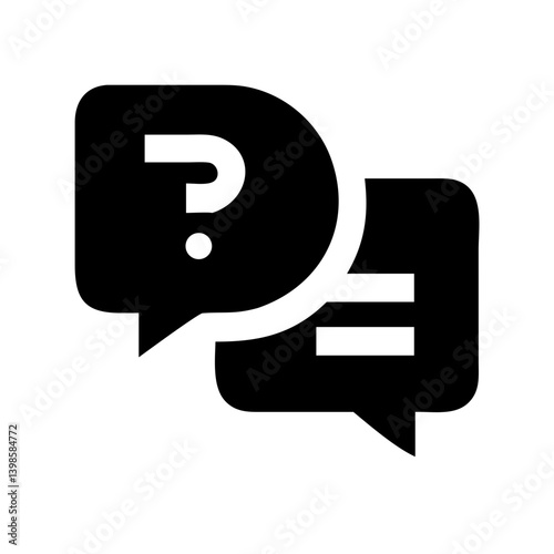comments question glyph  vector flat icon