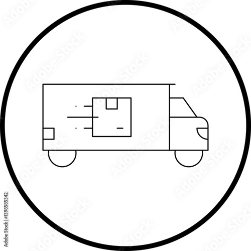 Delivery Truck single vector illustration icon