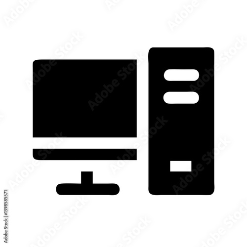 computer glyph  vector flat icon