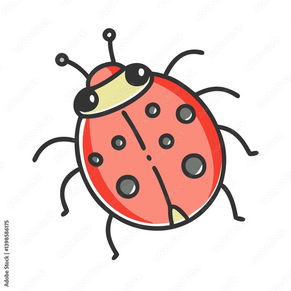 Fototapeta premium ladybug icon, ladybug vector illustration-simple illustration of ladybug, perfect for ladybug logos and icons