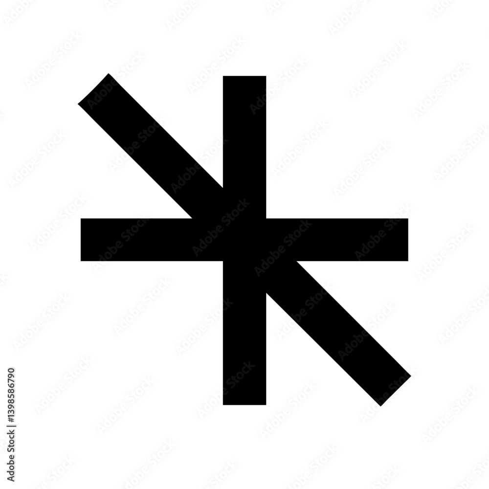 Obraz premium cross glyph vector flat icon