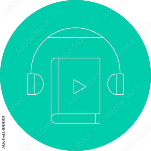 Audiobook single vector illustration icon