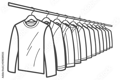 clothing rack line drawing vector