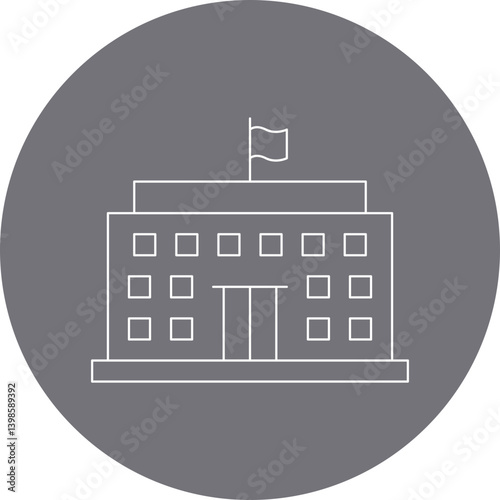 Embassy single vector illustration icon