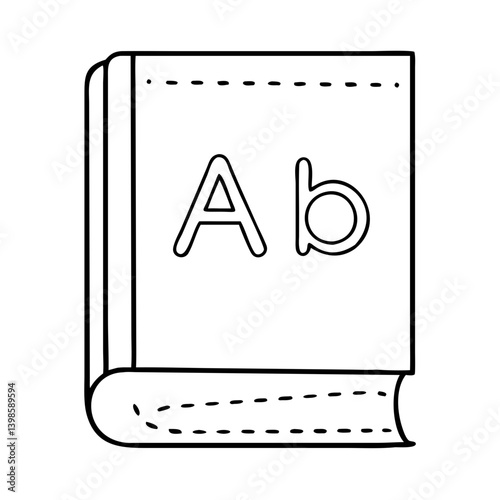 A Simple Line Drawing of an Alphabet Book for Kids Learning ABCs