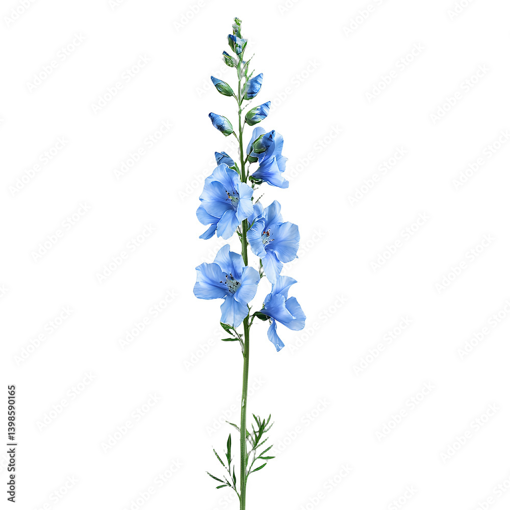 Naklejka premium a plant with blue flowers on a transparent background, PNG image, PNG file, Generative art.