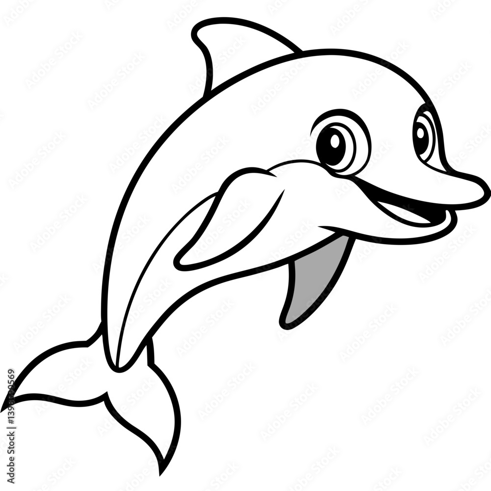 Fototapeta premium dolphin isolated on white background