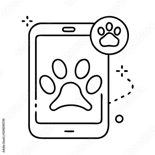 Mobile Application for Pet Owners Paw Print Icon Design Digital Technology