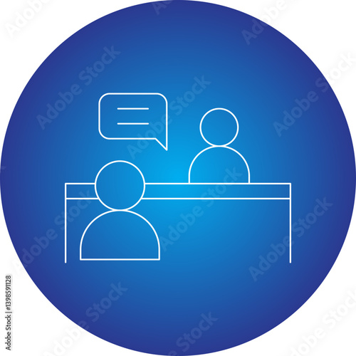 Interview single vector illustration icon