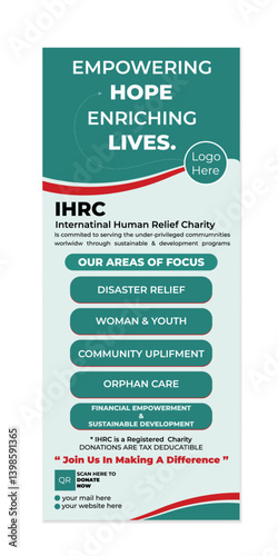 Creative Modern pull-up banner layout design.