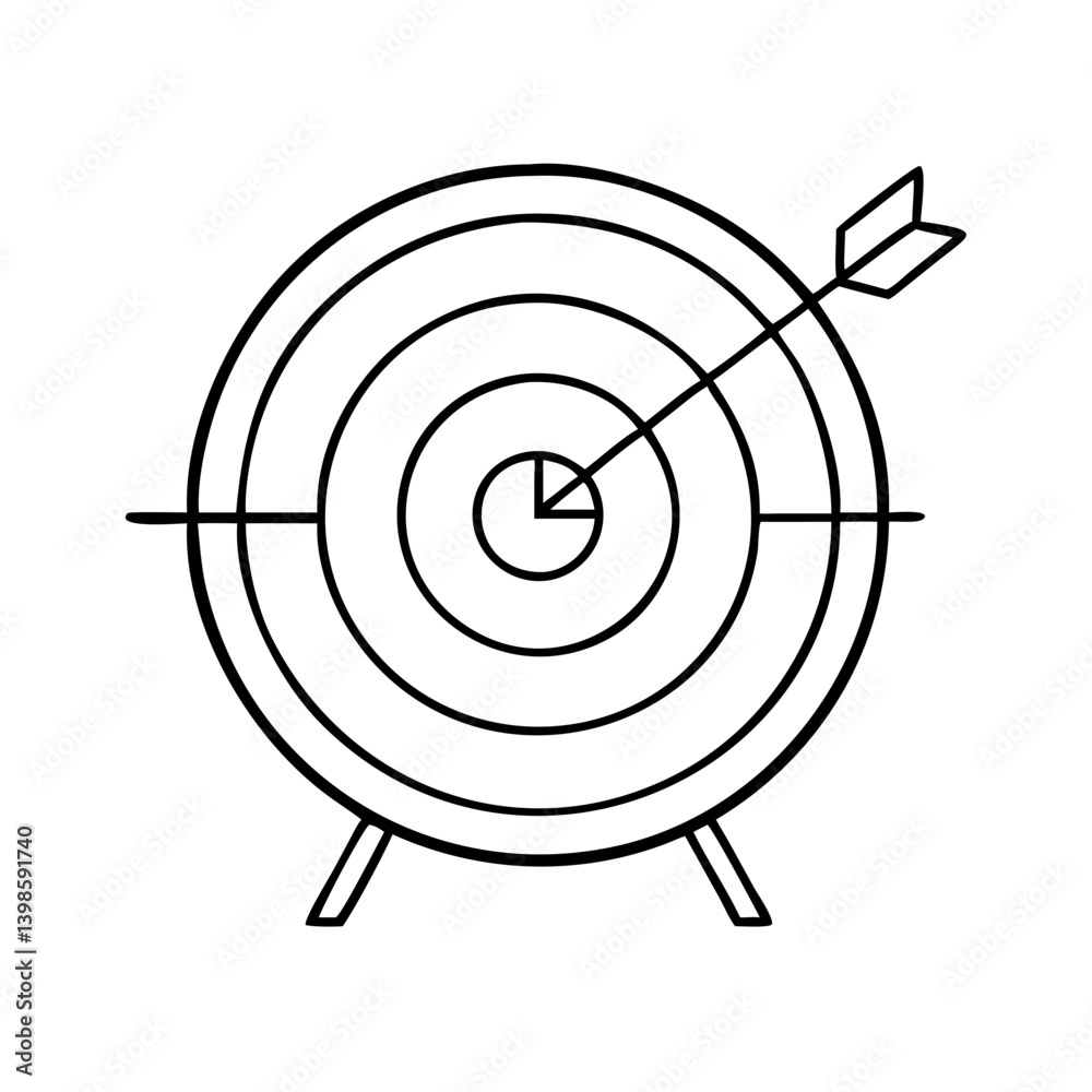 Bullseye Target Achieved Perfect Score Arrow Hitting Center Accuracy Goal Success Bullseye Target Achieved Perfect Score Arrow Hitting Center Accuracy Goal Success