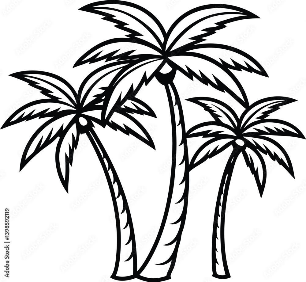 Obraz premium palm tree silhouette vector Designs 6