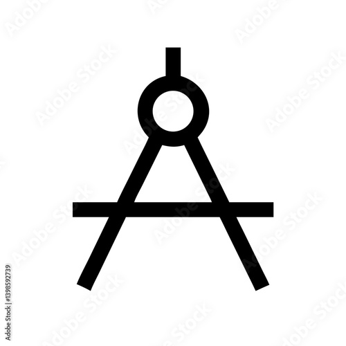 drafting compass glyph  vector flat icon