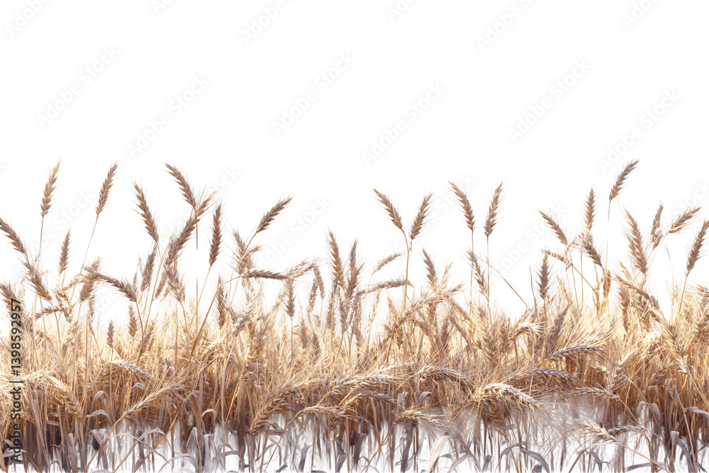 Fototapeta premium a field of wheat with white background