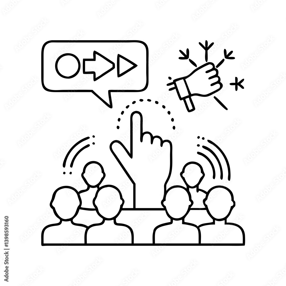 Fototapeta premium Influencing Audience Engagement and Guiding Actions Through Digital Media and Outreach
