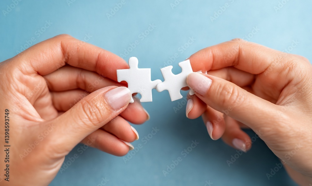 Hands holding two puzzle pieces (10) Hands holding two puzzle pieces (10)
