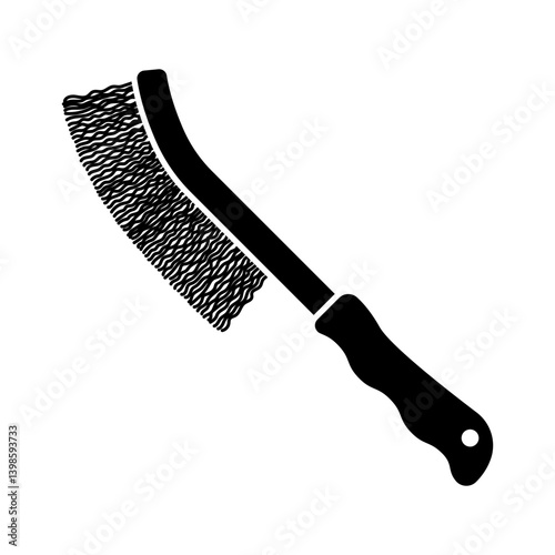 Wire brush icon. Black silhouette. Side view. Vector simple flat graphic illustration. Isolated object on white background. Isolate.
