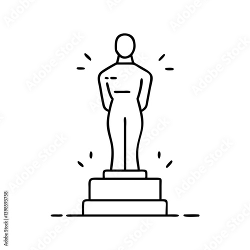 Award Ceremony Golden Statuette on Stage Success Achievement Recognition
