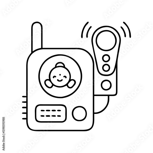Wireless Baby Monitor with LCD Screen and Remote Control Unit for Infant Room Audio and Video Surveillance