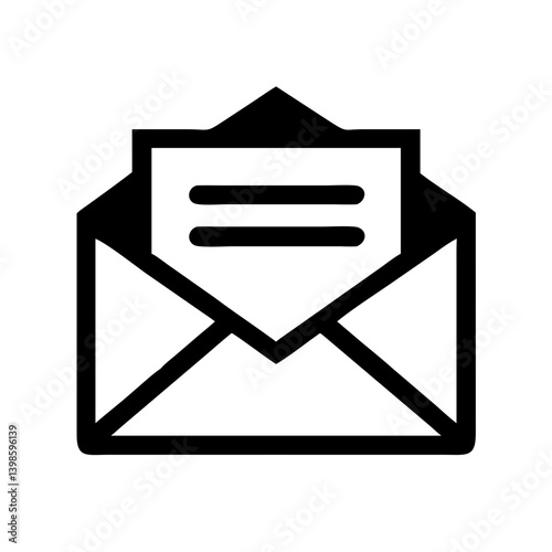 envelope open text  vector flat icon