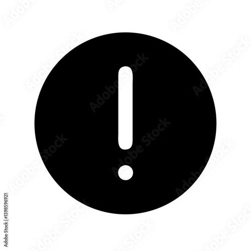 exclamation glyph  vector flat icon