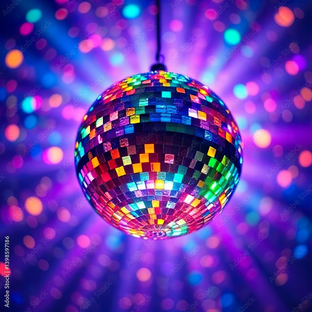 Obraz premium Colorful Disco Ball with Radiant Light Show