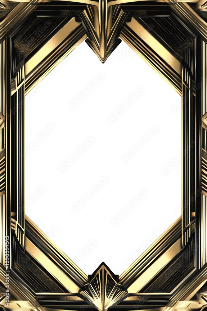 Sophisticated frame with 20s flair, golden motifs and luxury layout