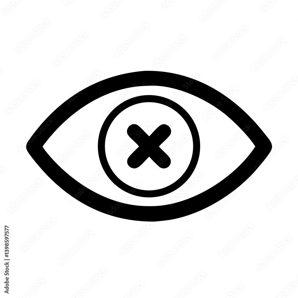 Obraz premium eye crossed vector flat icon