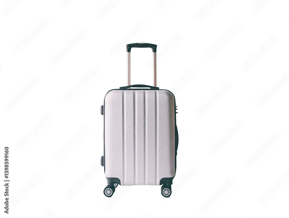 a white suitcase with wheels a white suitcase with wheels