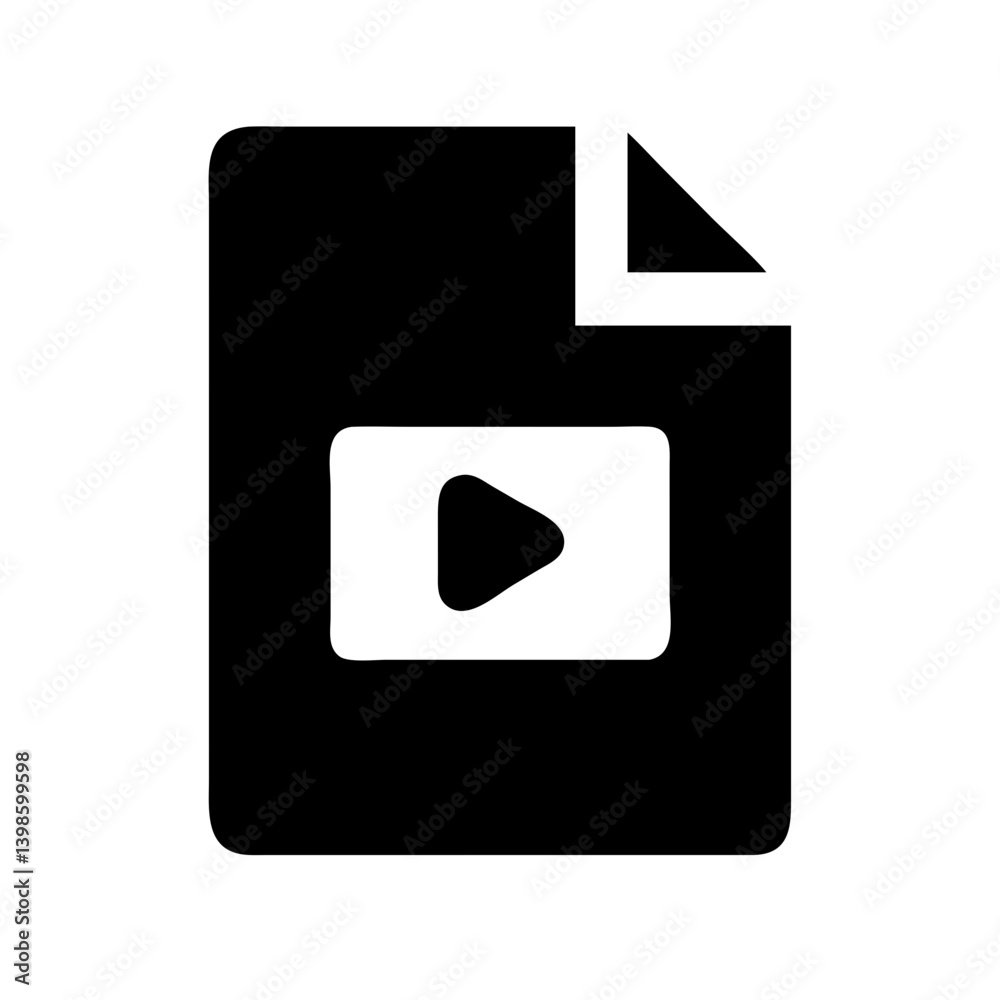 file video glyph vector flat icon file video glyph vector flat icon