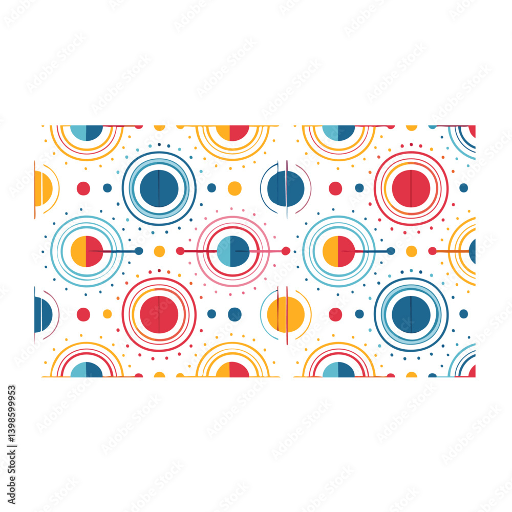 Fototapeta premium Seamless Abstract Geometric Pattern with Bold Colors 1