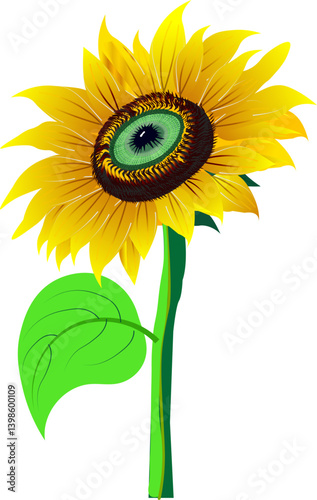 sunflower on a white background