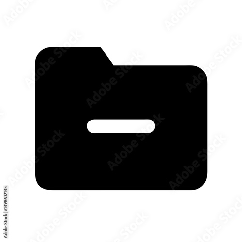 folder minus glyph  vector flat icon