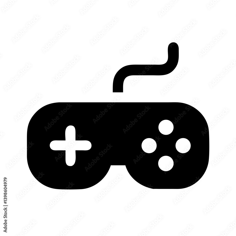 gamepad glyph  vector flat icon
