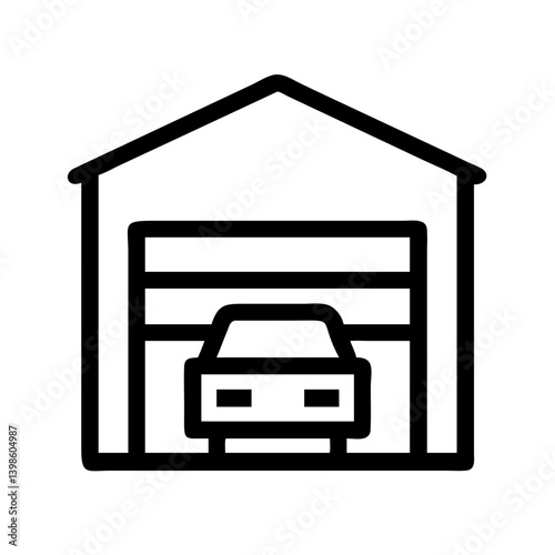 garage  vector flat icon