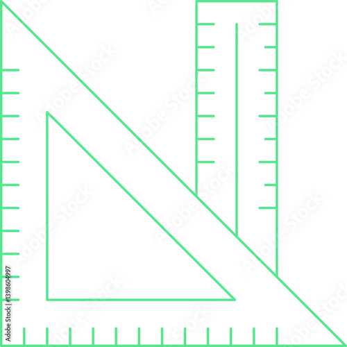 Ruler and Set Squate single vector illustration icon