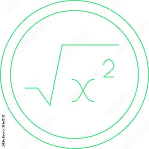 Square Root Symbol single vector illustration icon