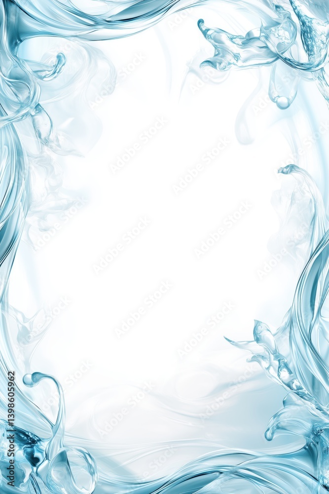 Wavy blue border surrounding a clean and open middle space Wavy blue border surrounding a clean and open middle space