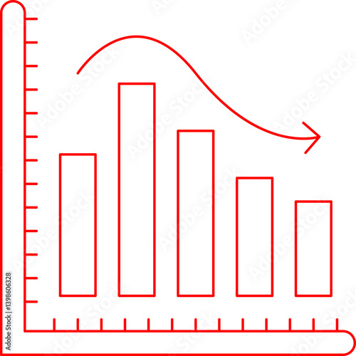 Bell Shaped Graph single vector illustration icon