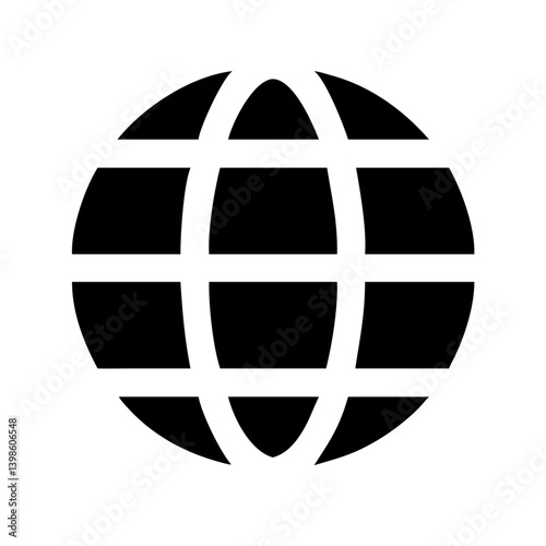 globe alt glyph  vector flat icon