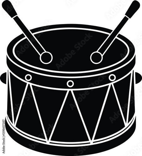 Toy Icon Drum Silhouette Vector | Minimal Drum Clipart for Cricut, Print and Illustration